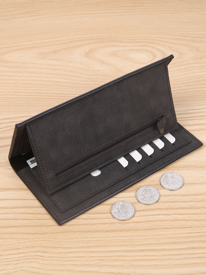 Men's Wallet Fashion PU Leather Long Thin Clutch Wallet Business Multi-card Holder Coin Purse Multifunction Men Wallets_voghion.com