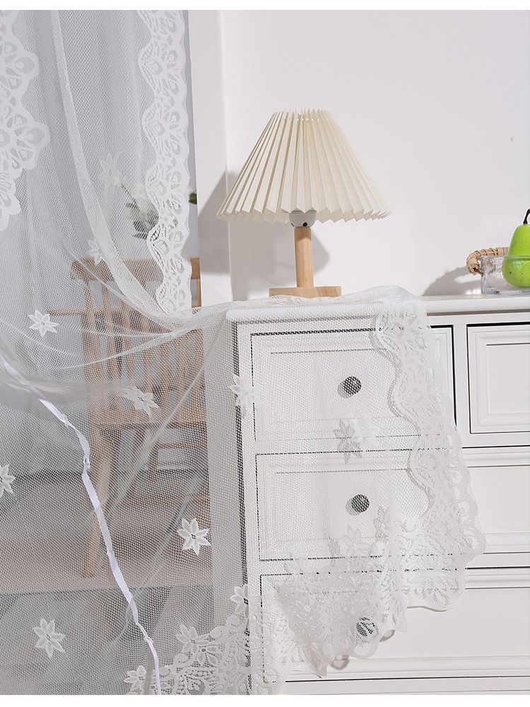 New White Gauze Small Curtain Gauze Curtain Light Transmitting And Light Proof Balcony Bay Window White Gauze Curtain Door Curtain Bedroom Lace_voghion.com