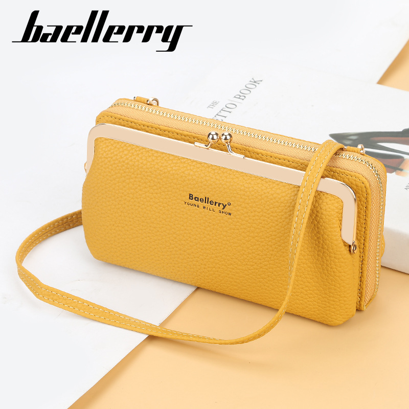 Women's Wallet New Korean Style Lychee Texture Large Capacity Crossbody Fashion Zipper Horizontal Phone Bag_voghion.com