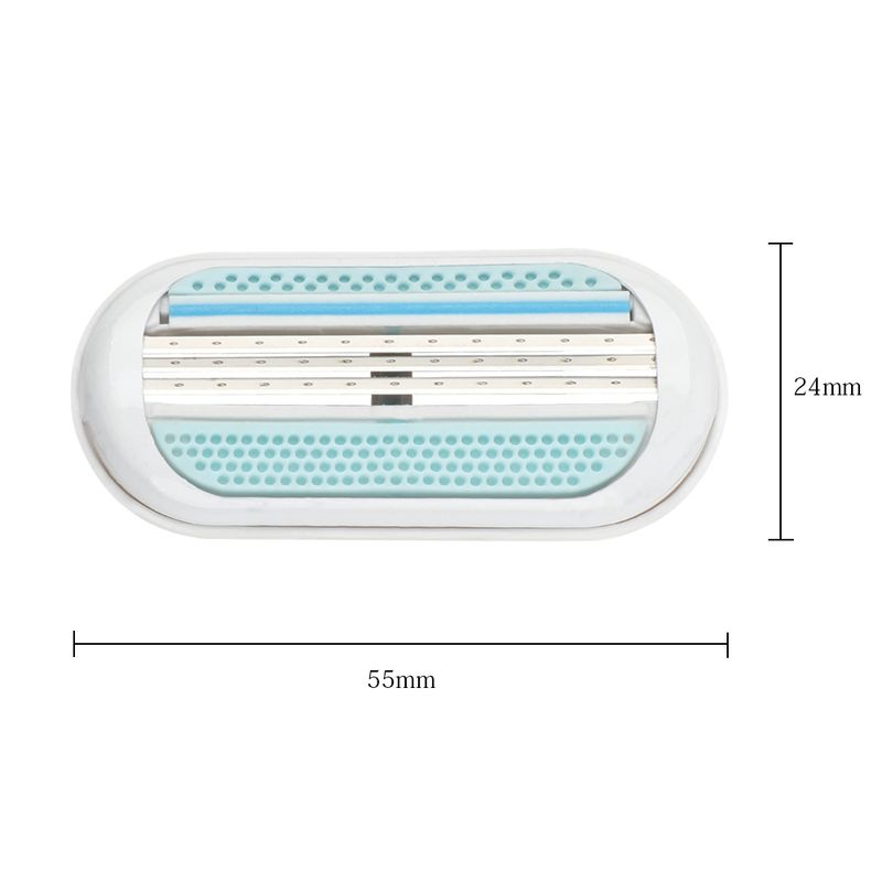 Maquinilla de afeitar de seguridad para mujer, 3 hojas, cuchillas de afeitar en forma de T, Trimme Fusion Venus, casetes reemplazables, cuchillas de afeitar_voghion.com