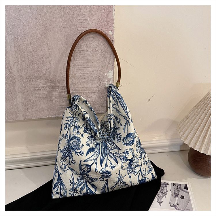 Damentaschen Freizeit Lazy Style Stickerei Zen Tragetasche Große Kapazität Leichte Pendler-Schulter-Umhängetasche Für Frauen_voghion.com