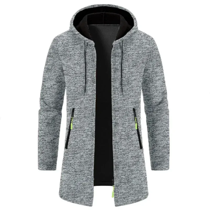 Nuovo maglione con cappuccio a maniche lunghe da uomo per uomo, felpe con cerniera, oversize, streetwear, caldo, tinta unita, giacca autunnale con cappuccio da uomo_voghion.com