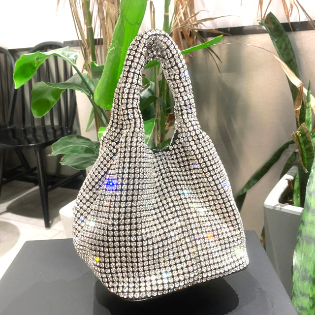 Sac à main d'embrayage en cristal brillant seau sac à bandoulière strass sacs à main et sacs à main de luxe Designer pochette de soirée sac à main_voghion.com