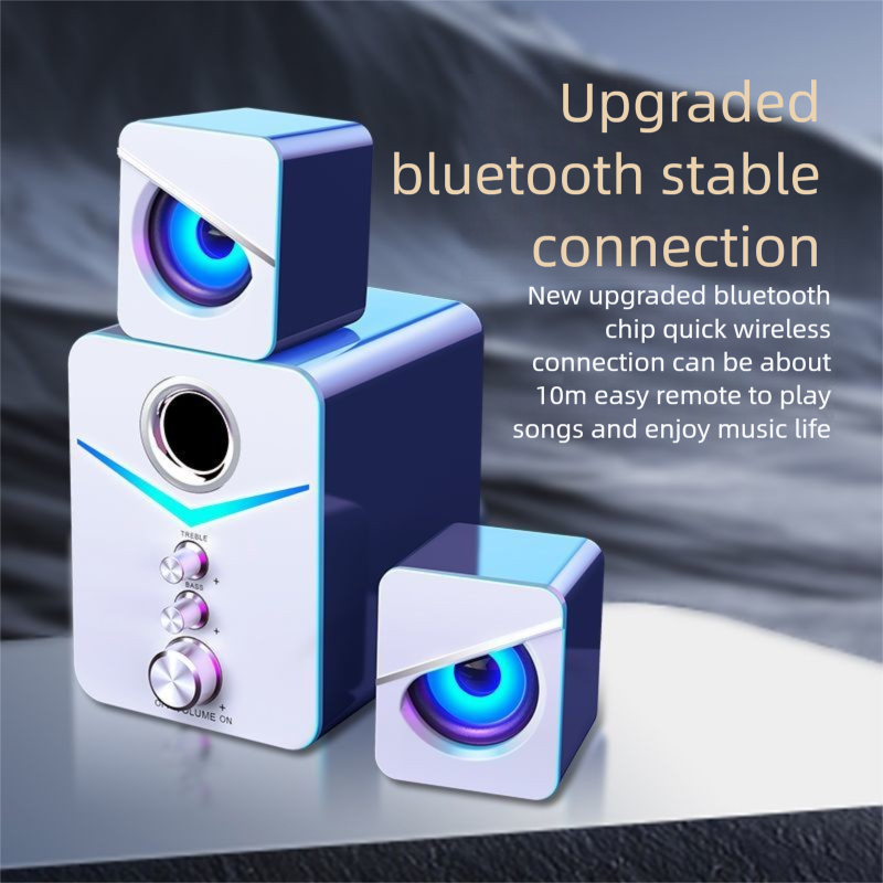 E-Sports Home Room 2.1 Speaker Sound System For Computer Desktop Laptop Universal USB Wired Bluetooth_voghion.com
