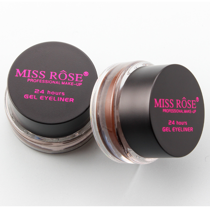 MISS ROSE Eyeliner in crema bicolore a due flaconi, resistente al sudore e impermeabile, di lunga durata, non facile da sbavare, per principianti. Eyeliner_voghion.com