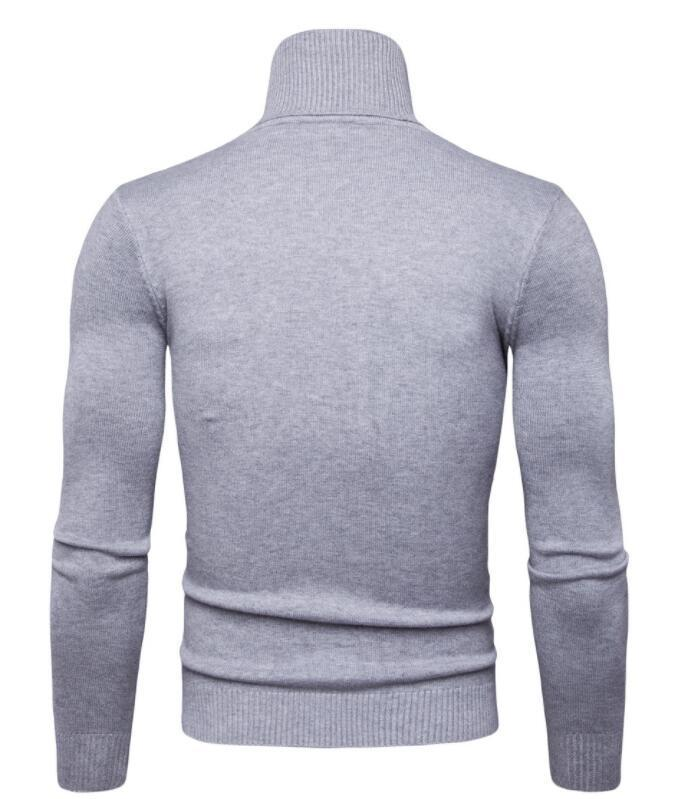Pull coupe slim pour hommes, revers en laine, base épaisse_voghion.com