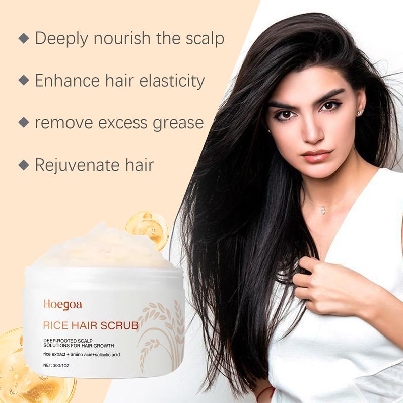 HOEGOA Rice Head Cleansing Scalp Moisturizing Fluffy Hair Care Scrub_voghion.com
