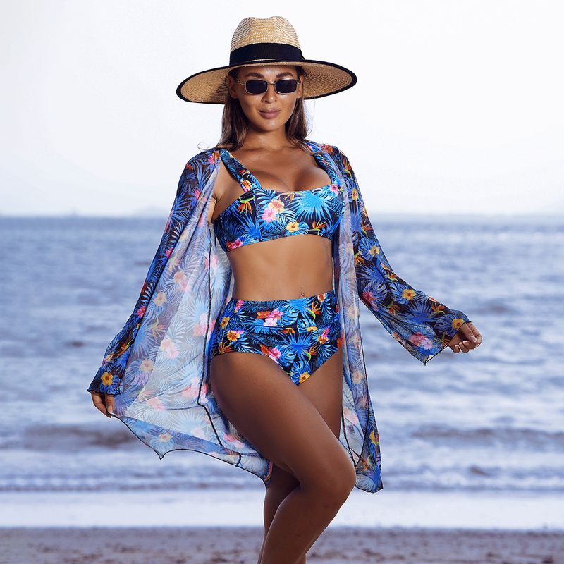 Dameskleding Mode Sexy Multi Color Bedrukt Mesh Dames Bikini Bikini Driedelig Dames Badpak_voghion.com