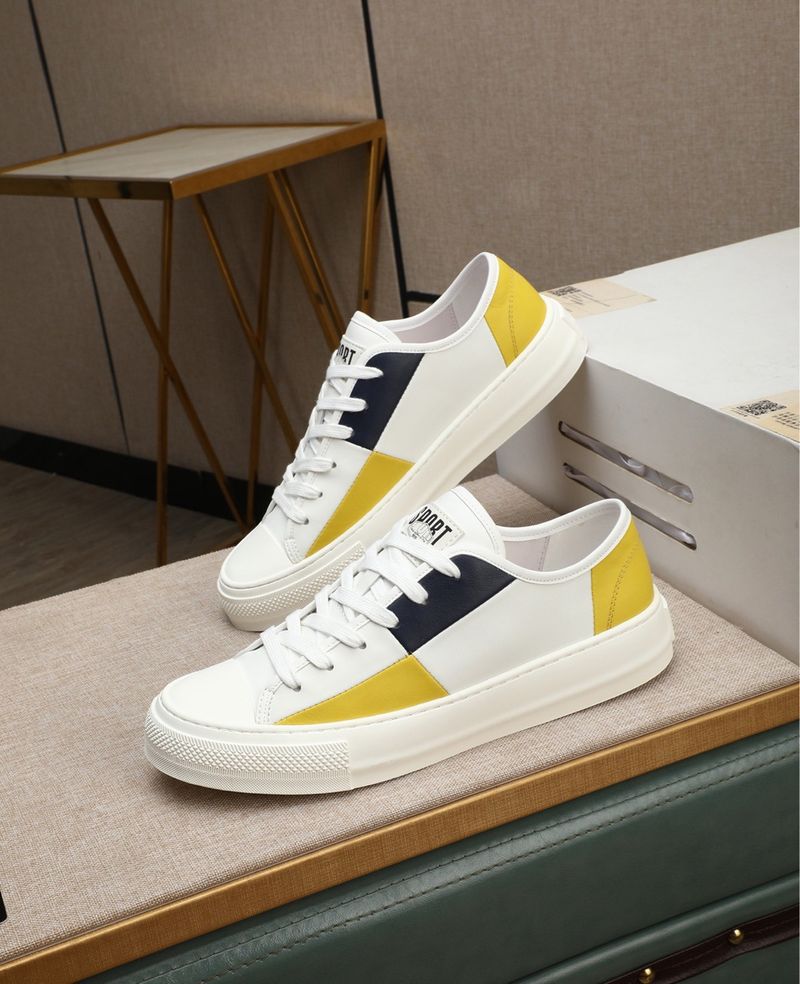 1:1 Brand Original Box New White Men Genuine Leather Flat Casual Luxury Sneakers Men's Shoes_voghion.com