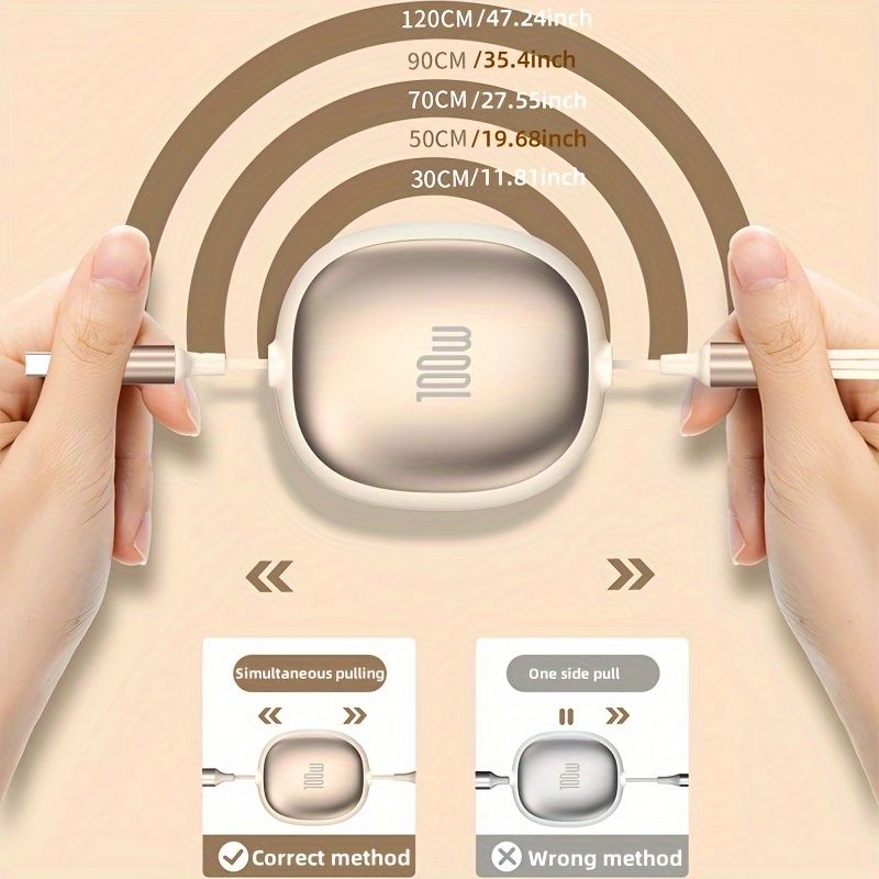 3-in-1 Retractable USB Charging CableCompatible With USB To C/Micro USB For IPhone 13/14/12/11/X Huawei Data Sync At 480Mbps_voghion.com