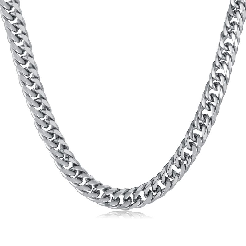 Collana in acciaio inossidabile OPK per uomo, catena cubana spessa, ciondolo in acciaio al titanio unico e alla moda_voghion.com