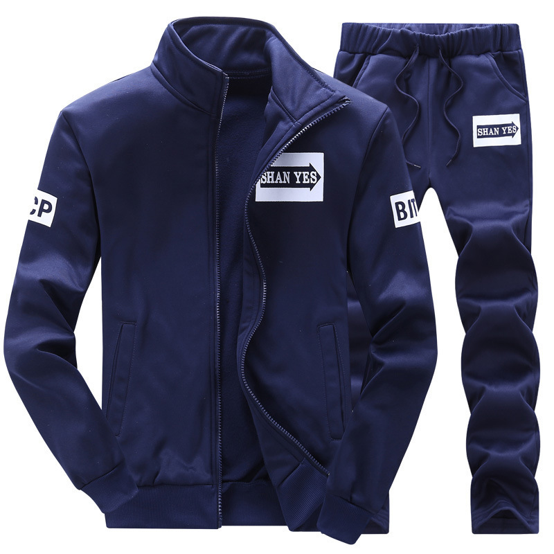 Ouma Novo Terno Esportivo Masculino Casal Casual Gola Alta Moletom Corrida Flecha Conjunto Primavera e Outono_voghion.com