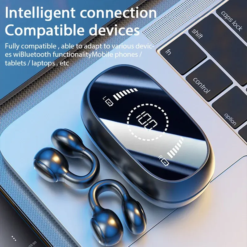 New Model Wireless Earbuds Bluetooth Headset Charging Earphones Bone Conduction Headphones Sport With Mic Free_voghion.com
