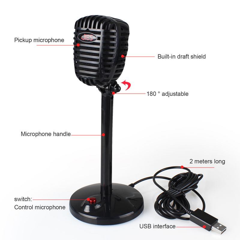 New computer with rotatable USB microphone, driver free voice chat device, video conference microphone_voghion.com