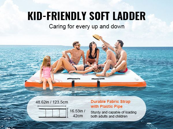 VEVOR Inflatable Floating Dock, 10 x 8FT Inflatable Dock Platform, Non-Slip Water Floating Dock Mat with Detachable Ladder & Portable Carrying Bag, Fl_voghion.com
