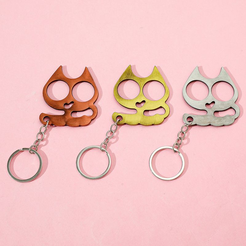 Mini Cartoon Cute Shaking Cat Key Ring Knuckle Wild Kat Keychain Ornament_voghion.com