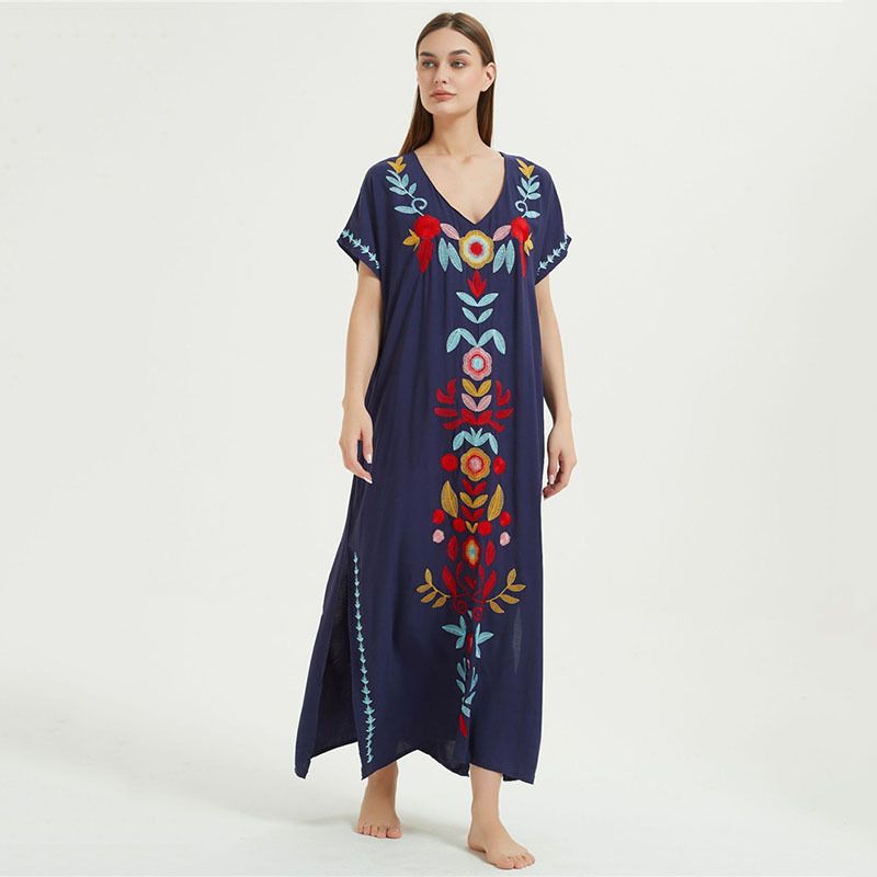 popolare copricostume da spiaggia ricamato in rayon da donna, stile abito ricamato, camicia di protezione solare per bikini al mare, 20 colori_voghion.com
