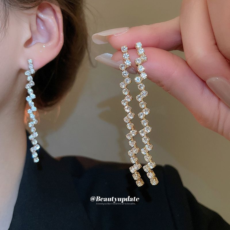 Collana con nappa irregolare in zircone, bracciale e orecchini, set semplice, leggero, di lusso, di alta qualità, per donna_voghion.com
