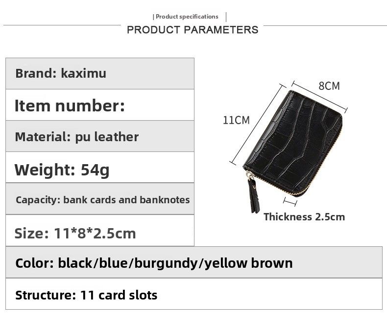 New Card Bag, Crocodile Pattern Wallet, Multi-functional Anti-degaussing Multi-card Wallet, Driver's License Bank Card Bag._voghion.com