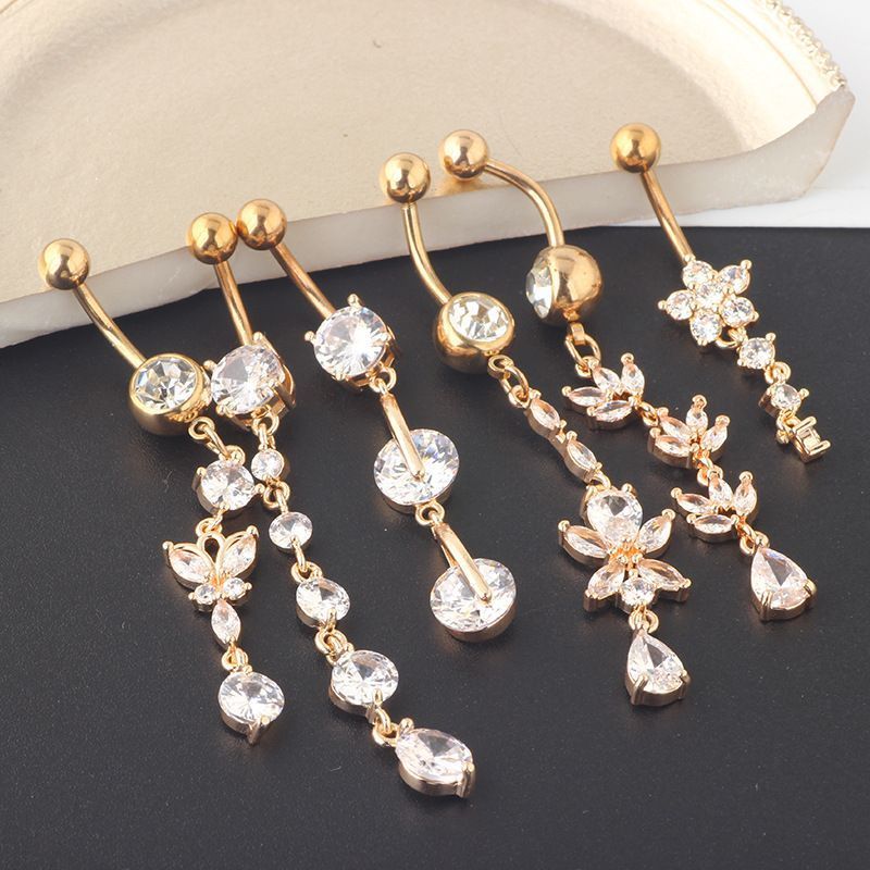 Popüler Takım Göbek Halkası Vücut Takısı Piercing Göbek 6 Parçalı Set_voghion.com