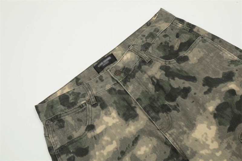 Clothing Mountain Outdoor Multi Pocket Workwear Tie Dye Camouflage Men's Trendy Functional Tactical Pants Loose Straight_voghion.com