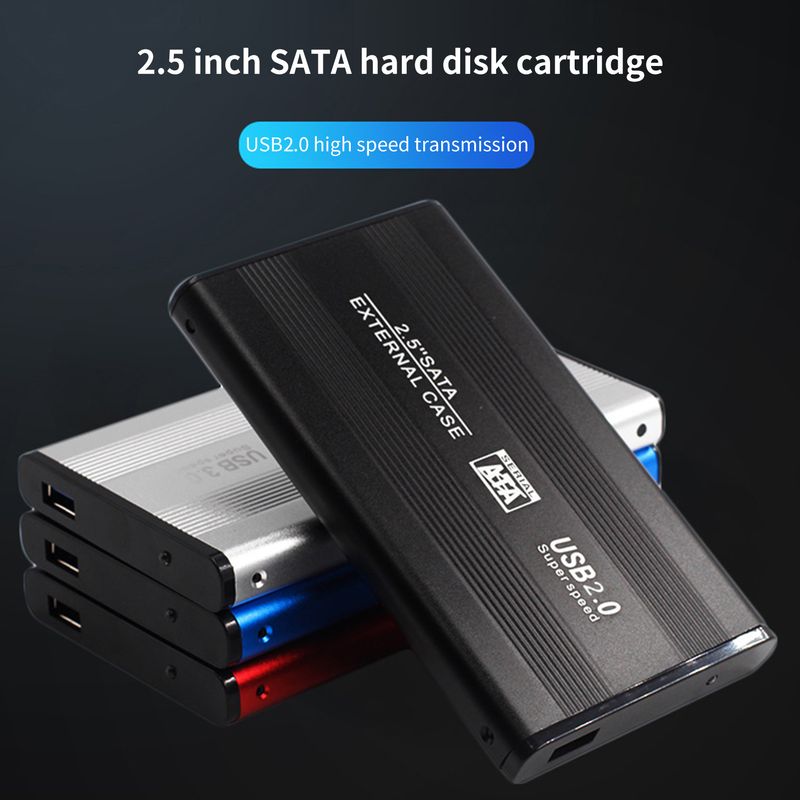 Custodia per disco rigido esterno USB 2.0 da 2,5 pollici in lega di alluminio antipolvere resistente all'usura per laptop_voghion.com