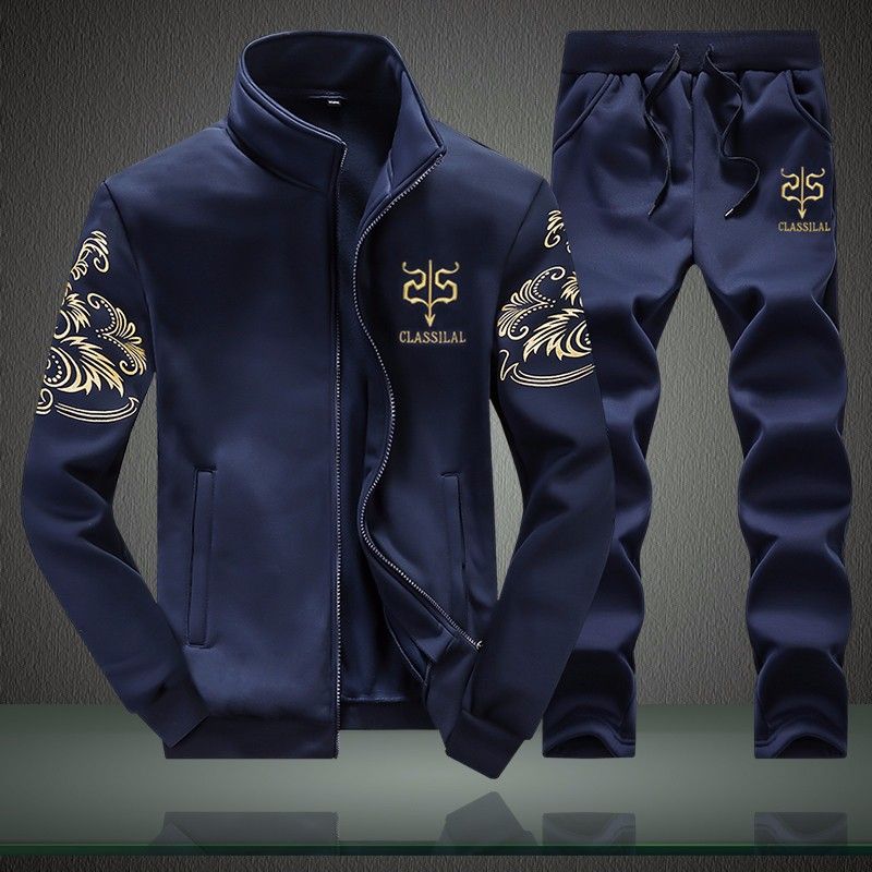 M-8XL Herbst Männer 2025 Neue Koreanische Stil Trendy männer Casual Sport Anzug Langarm Zwei-Stück Set_voghion.com