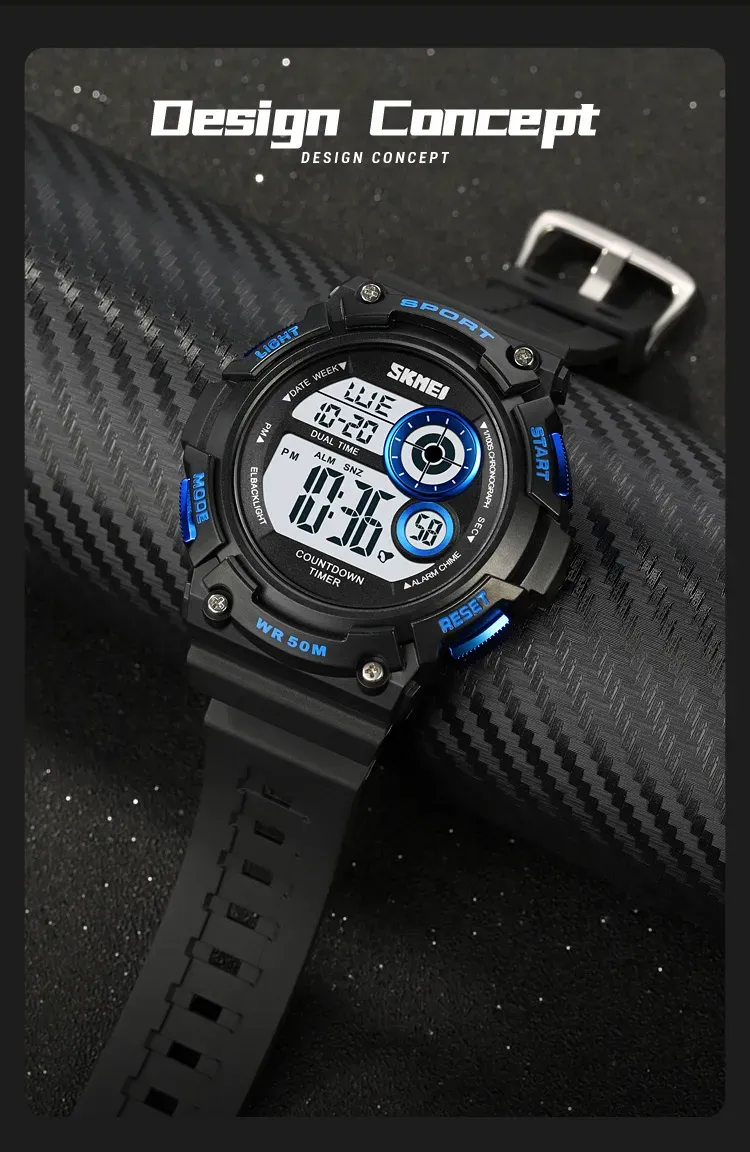 Orologio da polso elettronico alla moda per bambini, studenti, adolescenti, resistente all'acqua, orologi digitali sportivi per uomo_voghion.com