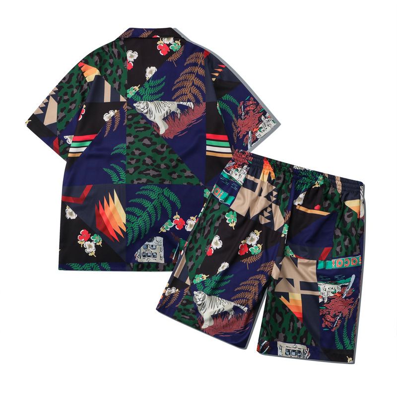 Set di pantaloncini da camicia hawaiani con risvolto stampato digitale 3D a maniche corte casual da spiaggia estivi da uomo_voghion.com