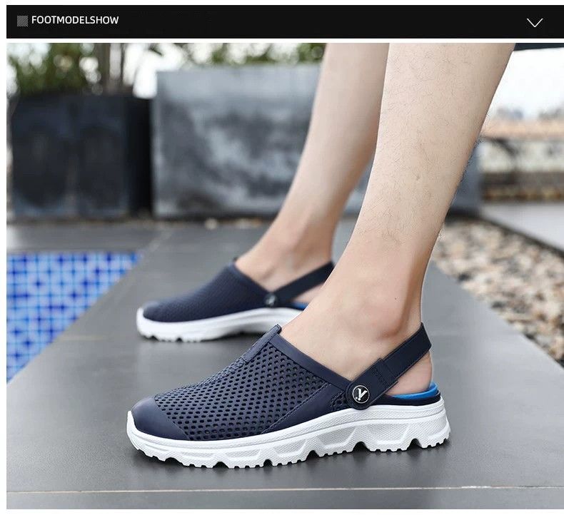 Pantofole estive da uomo alla moda antiscivolo per padre di mezza età, sandali per anziani con punta chiusa e suola spessa_voghion.com