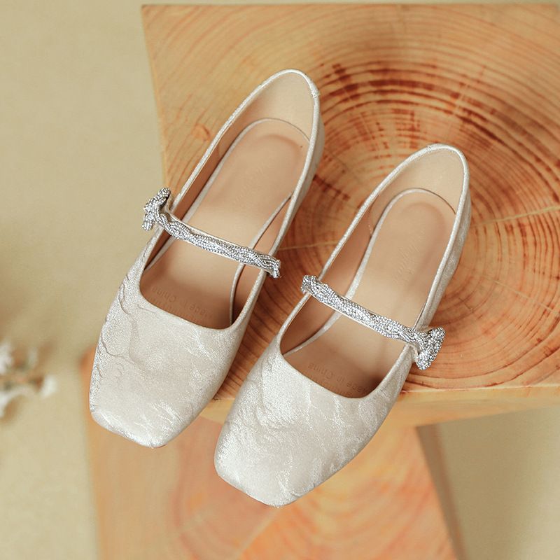 Mary Jane con punta quadrata e tacco grosso per donna con cinturino con fibbia magica, tacco alto 2025, nuova primavera autunno, stile francese, tacco basso_voghion.com