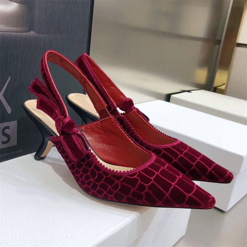 New Embroidered Letter Ribbon Bowknot Peep Sandals For Women French Style Cat Heel Pointed Toe Strap High Heels Home_voghion.com