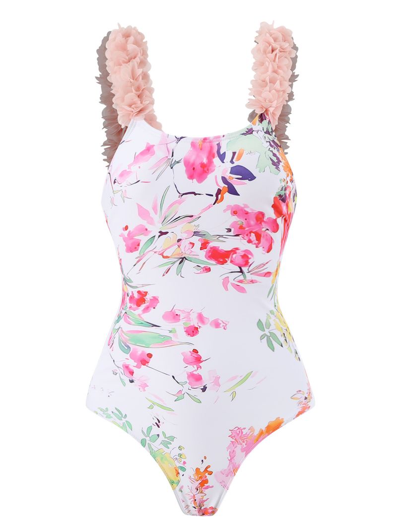 New Floral Print One-Piece Swimsuit For Women - Tummy Control & Backless Design - Quick Dry Polyester Fabric - S/M/L/XL_voghion.com