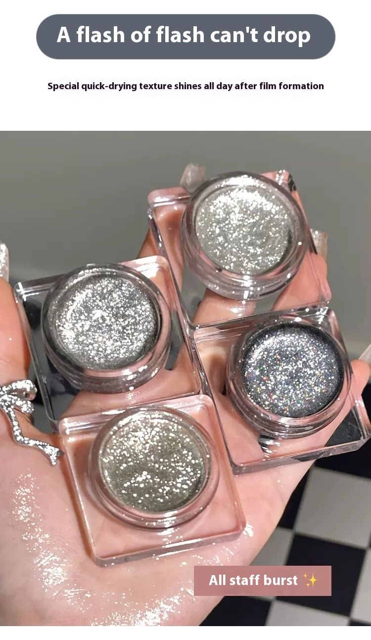 Zvev flash Drill polarizirano sjenilo za oči eksplodira i razbija Niulang kako bi posvijetlilo tekuće jako svjetlo fino bljeskajuće mokro sjenilo za oči metalni osjećaj_voghion.com