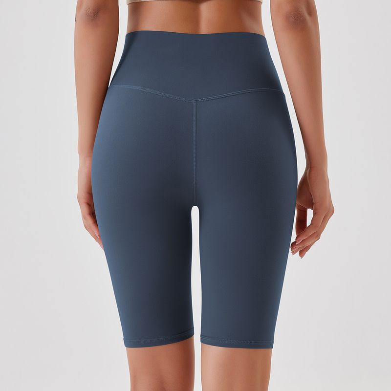 Women's Clothing double-sided brushed yoga shorts without embarrassing lines, buttocks lifting and abdominal control sports running fitness pants_voghion.com