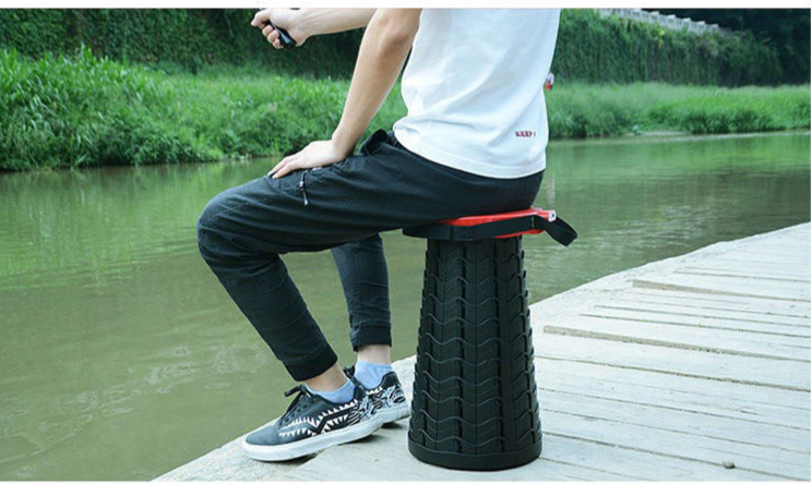 Miaoou Telescopic Folding Portable Adjustable Durable Round Stool Outdoor Travel Fishing High-speed Rail Footrest_voghion.com