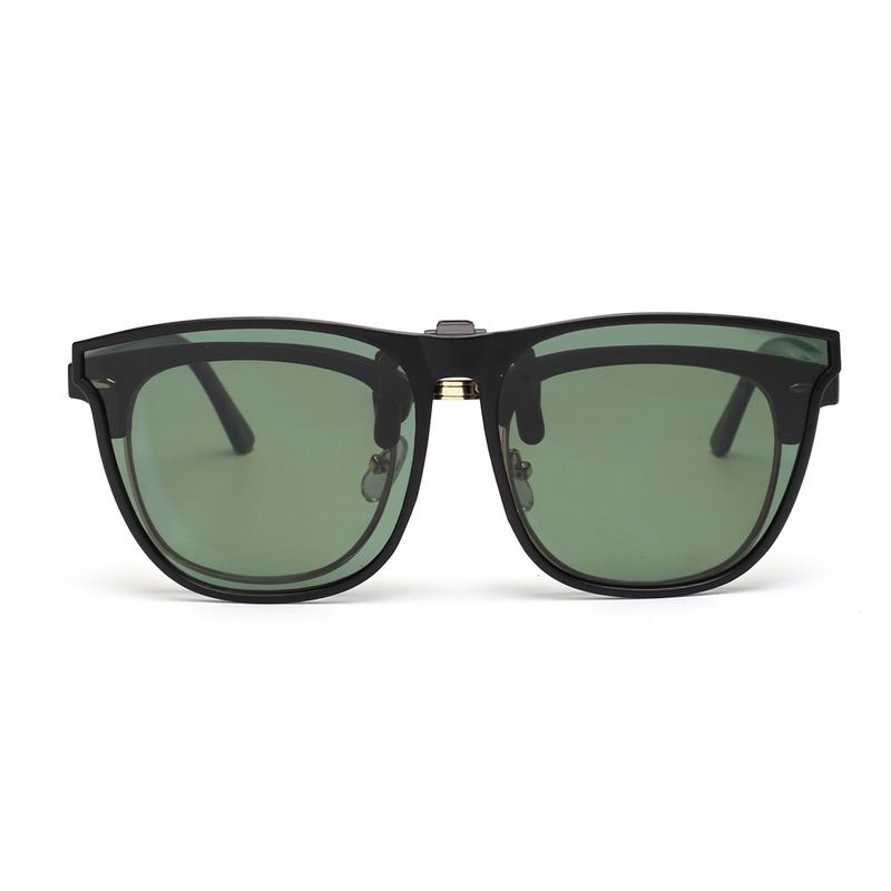 JM Übergroße polarisierte Sonnenbrille zum Anklipsen, modisch, quadratisch, für Damen und Herren, groß, zum Aufklappen, UV400_voghion.com