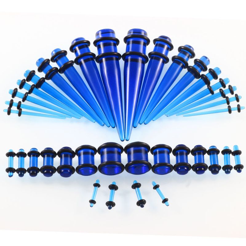 Conjunto de acrílico 36 peças/lote brincos extensores de orelha 14G-00G joias piercing_voghion.com