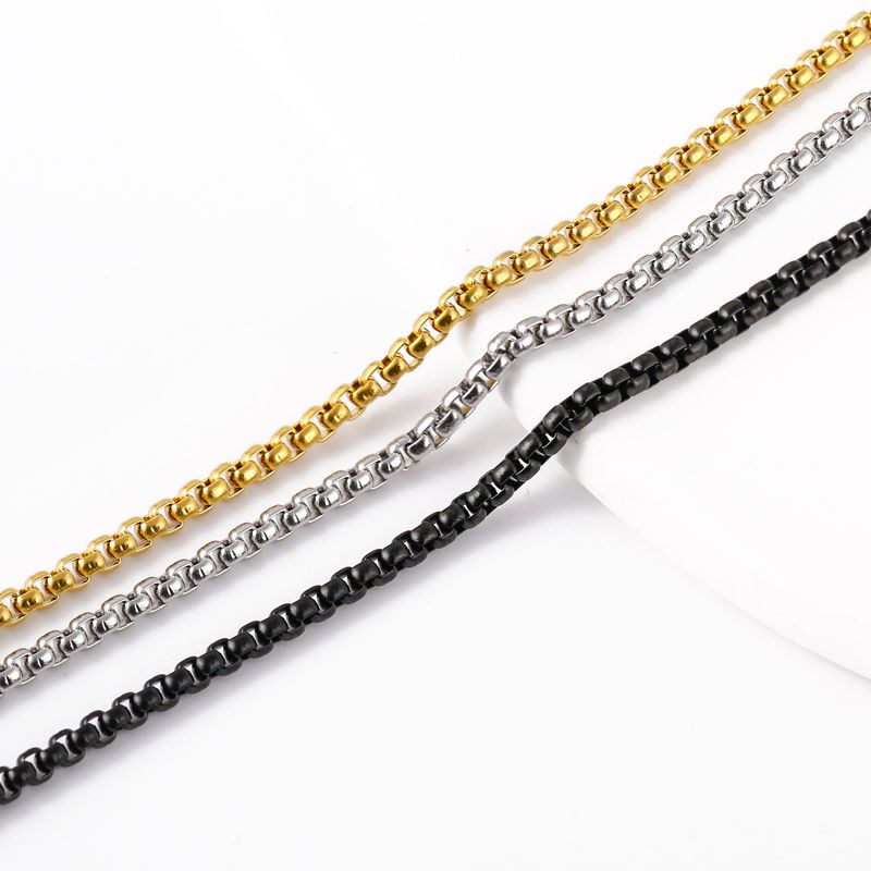 Edelstahl quadratische Perlenkette Twist Kette Schmuck passende Kette alle Match Kette Großhandel DIY Zubehör europäische und amerikanische Männer_voghion.com