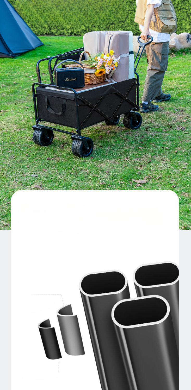 Camping Outdoor Stall Push Picnic Camp Trailer Portable Small Multifunctional Baby Stroller Fishing Cart_voghion.com