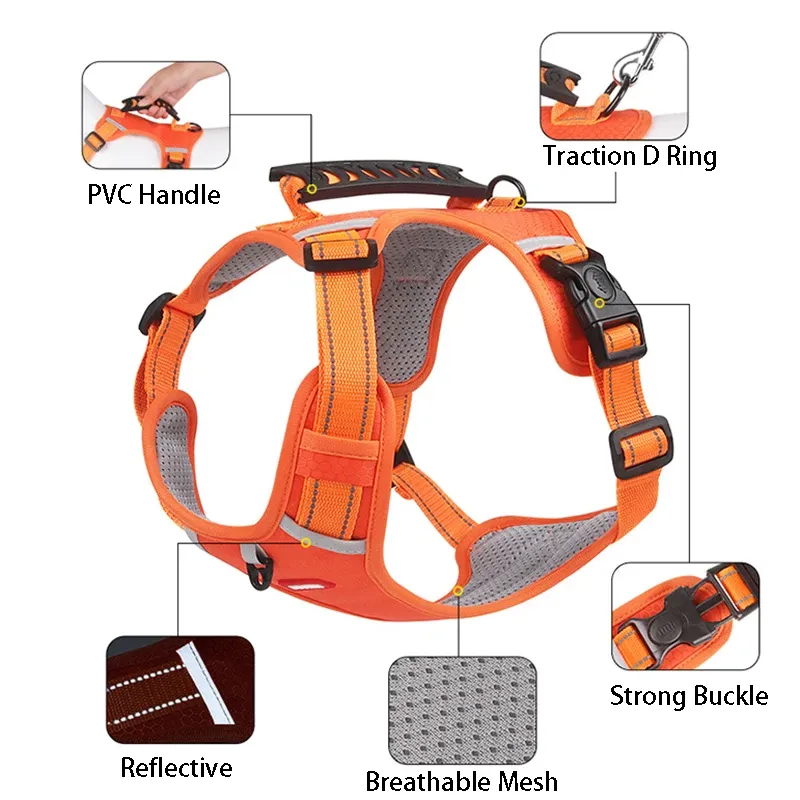 Reflective Pet Vest, Adjustable Chest Strap Without Pulling Small And Large Dogs, Accessories For Walking With A French By PawParty Store_voghion.com