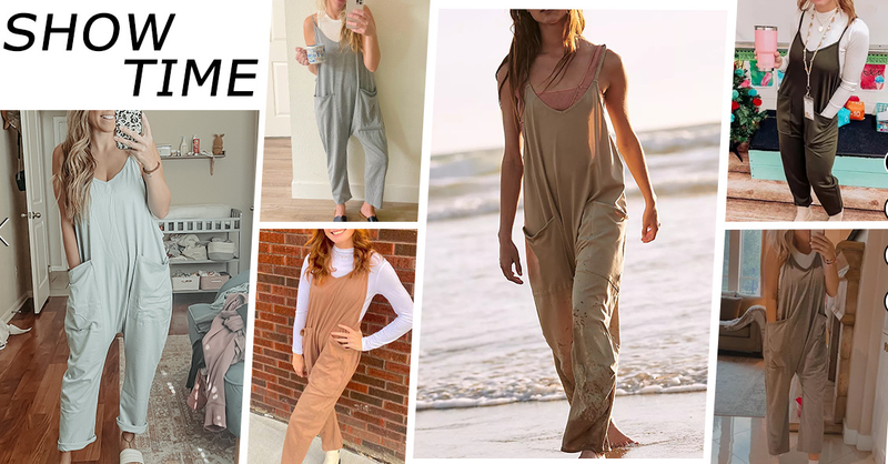 Lässiger Jumpsuit mit Tasche für Damen_voghion.com