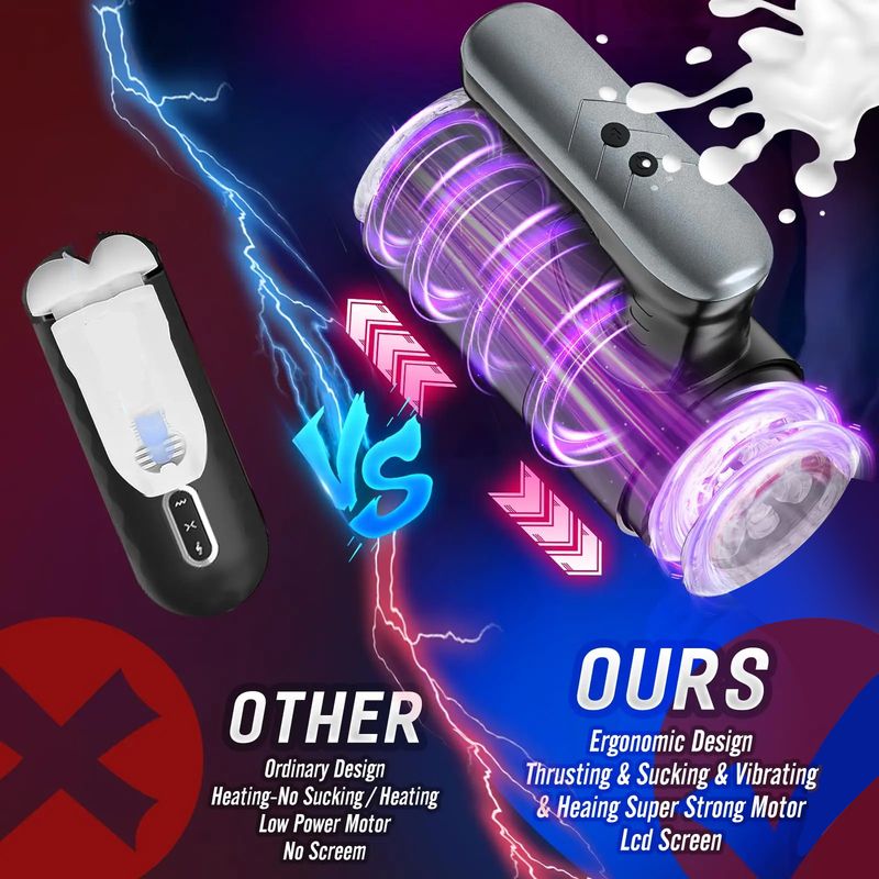 Automatischer Stoßmasturbator für Männer, Blowjob-Becher, starker Stroker, realistische Taschenmuschi, Sexspielzeug für Erwachsene_voghion.com