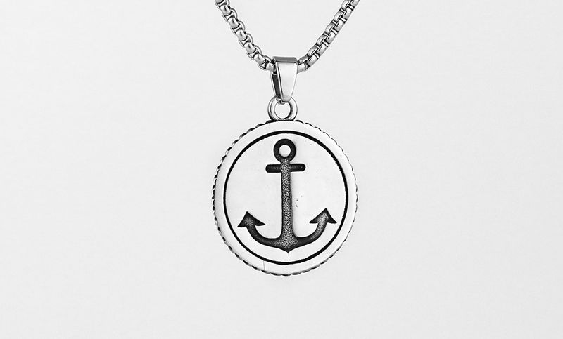 2025 New Arrivals Fashion Layered Necklaces for Men, Sailing Travel Compass Pendant, Stainless Steel Cuban Figaro Wheat Chain, Casual_voghion.com