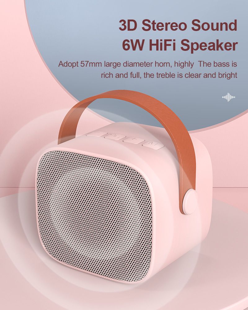 Mini-Bluetooth-Lautsprecher mit Karaoke-Mikrofon – Tragbarer Desktop-Lautsprecher zum Singen für Kinder und die ganze Familie (kompakt und kabellos)_voghion.com