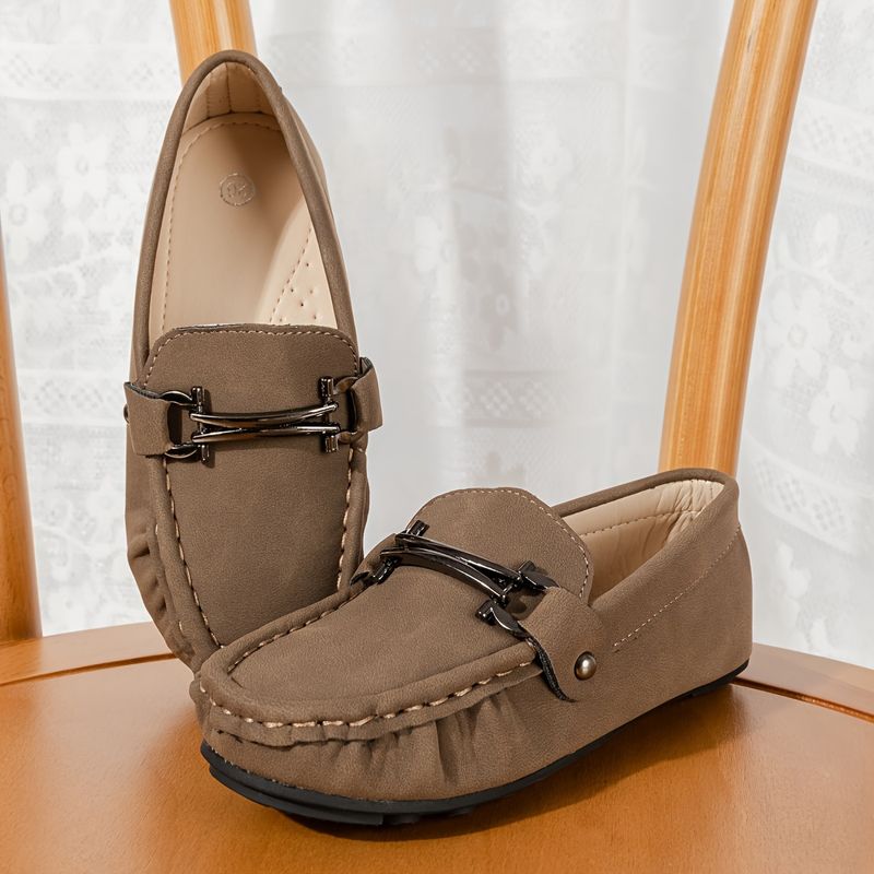 Boys' Lightweight Slip-On Loafer Shoes Comfortable Non-Slip Flats for Wedding Party - All Seasons_voghion.com