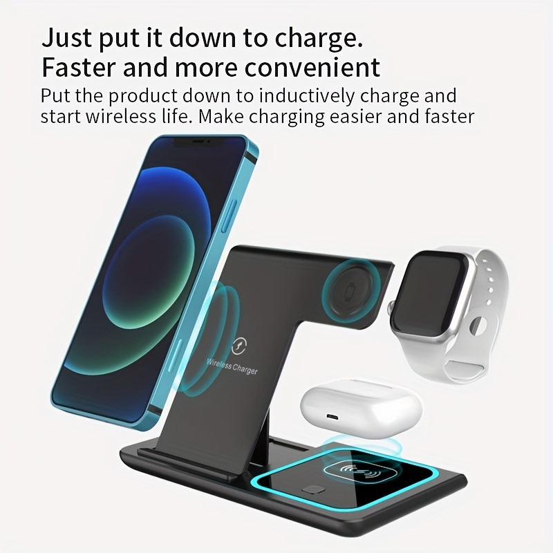 3 In 1 Fast Charging Station, Folding Wireless Charger Stand_voghion.com