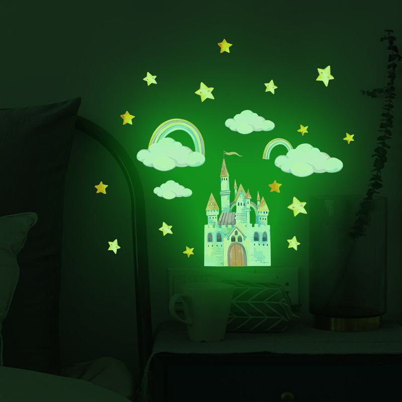Adesivo luminoso da notte Dreamy Castle Glowing Green 4 ore AFG3736 Adesivi murali decorativi Cloud Star_voghion.com