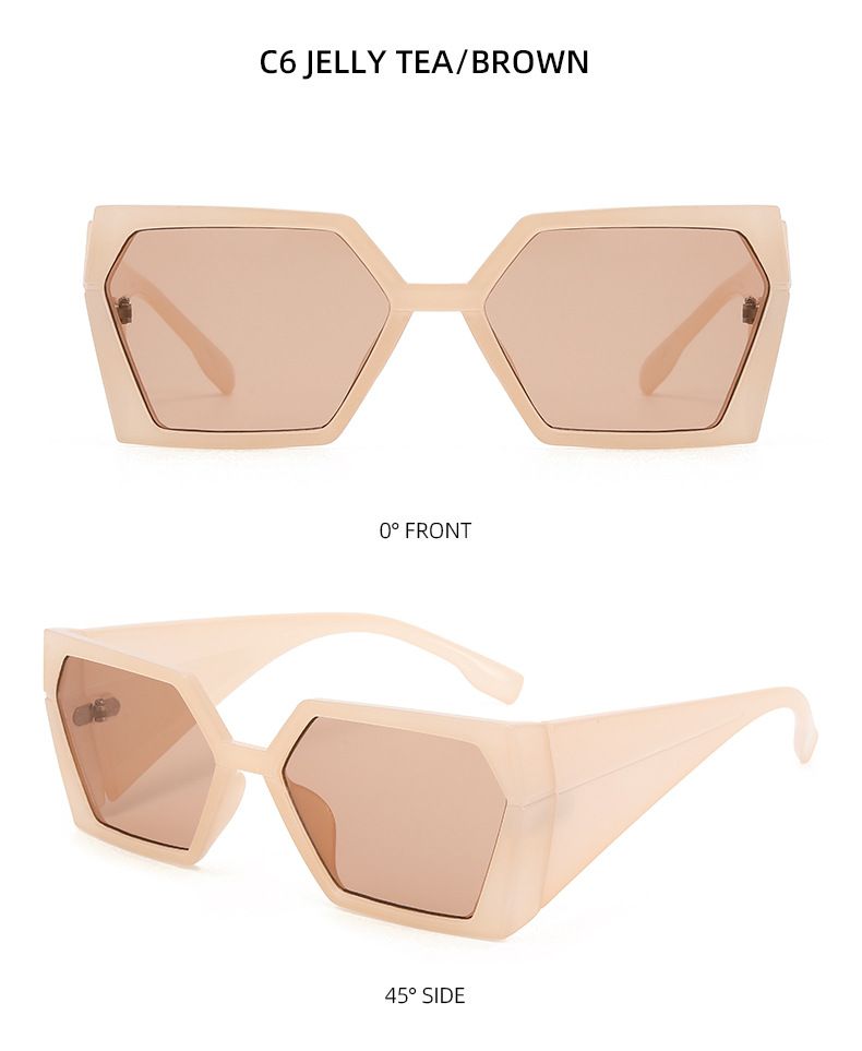 Two Circles New Wide Leg PC Large Frame Sunglasses Fashion Personality Men And Women Style Sunglasses T1129_voghion.com