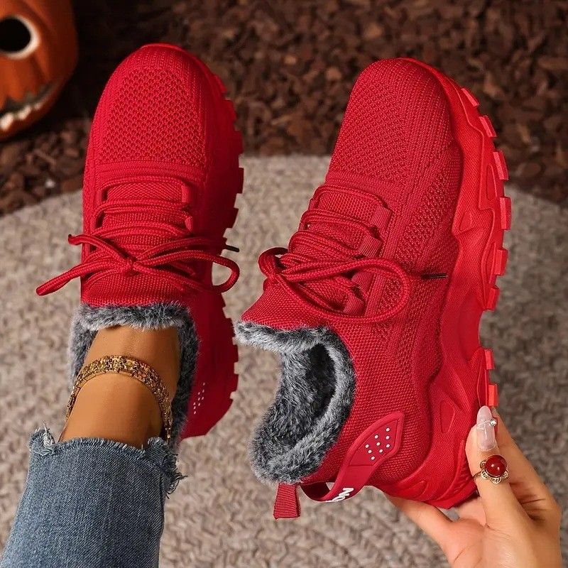 Bottes courtes légères à semelle épaisse, doublées polaire, en coton épais et à bout peu profond, pointures grandes tailles._voghion.com